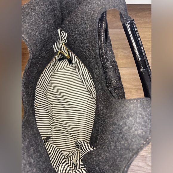 KATE SPADE Tate Handbag in Walker Charcoal Wool - Rare - EUC - Picture 6 of 11